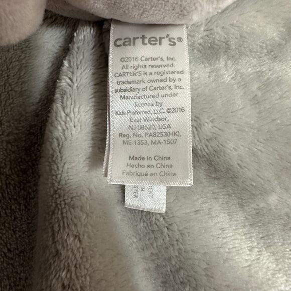 Carters Elephant Baby Lovey Security Blanket Plush Soother Gray‎ Satin Trim - Picture 3 of 6